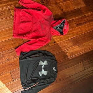 Under armour boys hoodie and long sleeve t shirt youth small